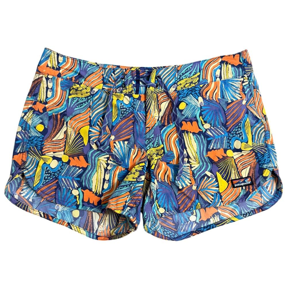 Patagonia Wavefarer Boardshorts 4” Joy Sound Blue 100% Nylon Beach Swim Women 2